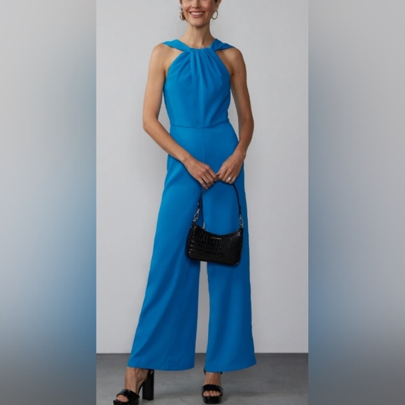 NY&Co Halter Neck Wrap Jumpsuit - Picture 1 of 7